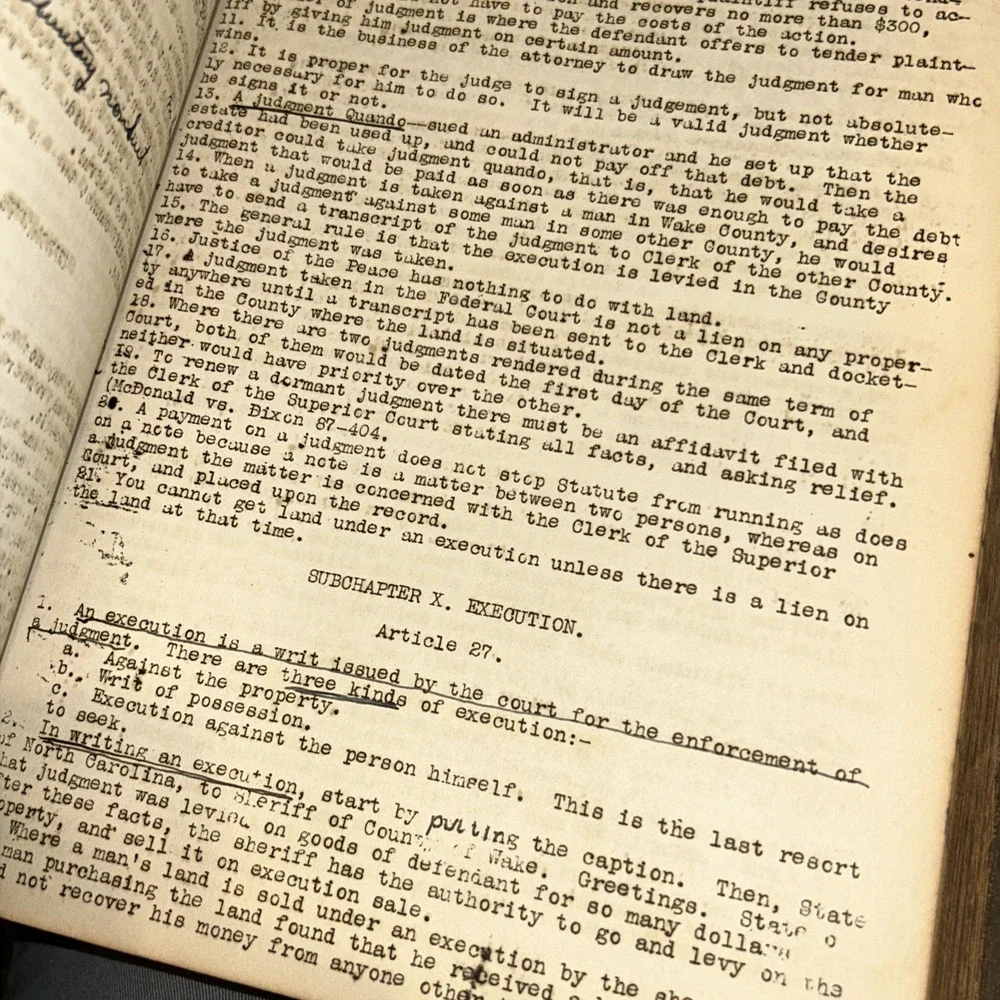 RARE 1926 Law Notes Given at Wake Forest College by Robert E Lee, North Carolina